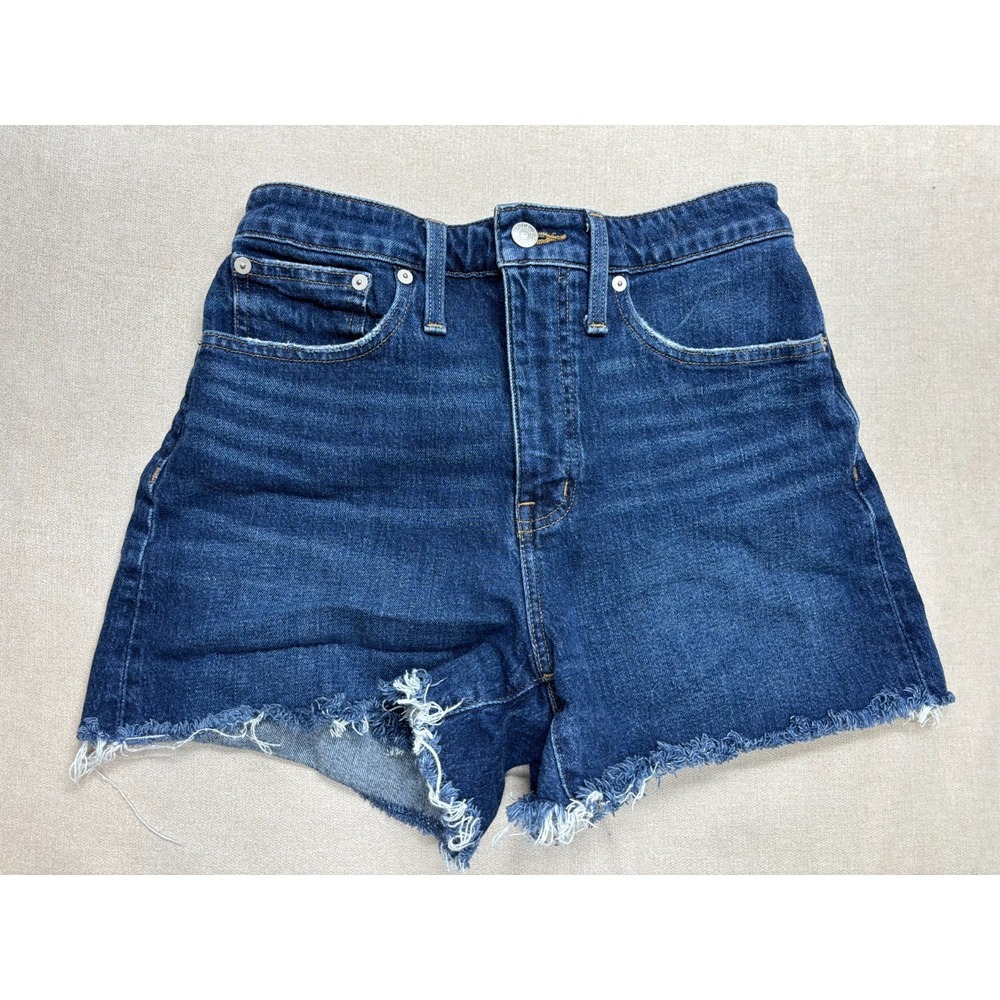 Madewell Curvy High-Rise Denim Shorts Womens 27 Distressed Frayed Hem Cut Offs